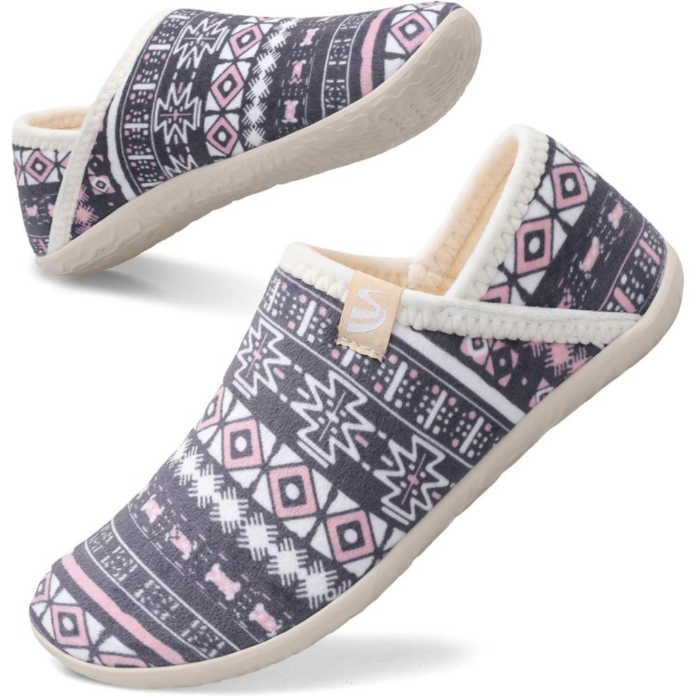 imageSpesoul Fuzzy House Slippers for Women Men Indoor Closed Back Lightweight Cozy Faux Furry Lining Barefoot House Shoes Slipper Socks for Bedroom Home Office Yoga Outdoor Walking ShoesTy2 Tubopinkgrey