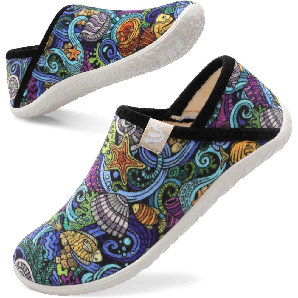 imageSpesoul Fuzzy House Slippers for Women Men Indoor Closed Back Lightweight Cozy Faux Furry Lining Barefoot House Shoes Slipper Socks for Bedroom Home Office Yoga Outdoor Walking ShoesTy2 Bxnavy