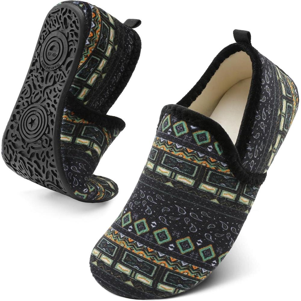 imageSpesoul Slippers for Women Men Furry Indoor House Shoes Soft Rubber Sole Slipper Socks Slip On House Slippers for Bedroom Home Office Travel YogaTy7 Pabolack