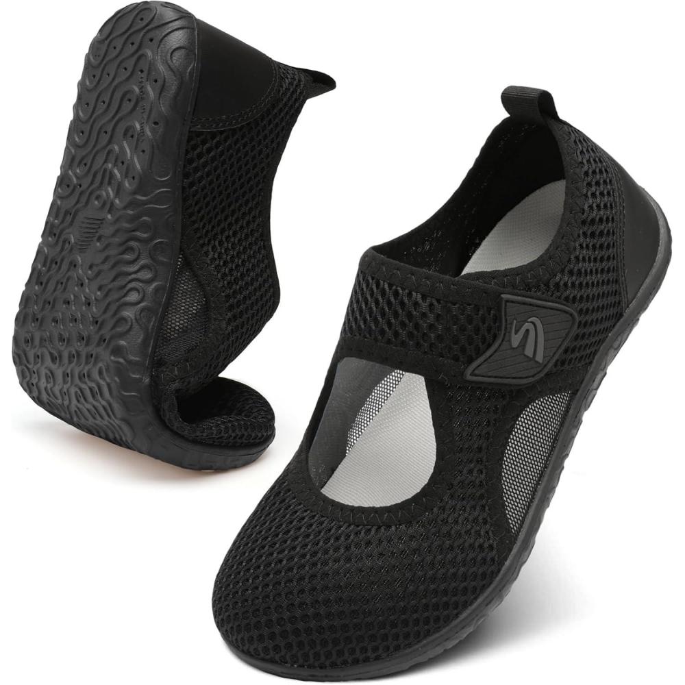 imageSpesoul Water Shoes for Women Men Barefoot Swim Shoes Aqua Socks Summer Sandals Breathable Quick Dry Lightweight Wide for Pool Beach River Boat Travel Waterpark ElderlyBlack