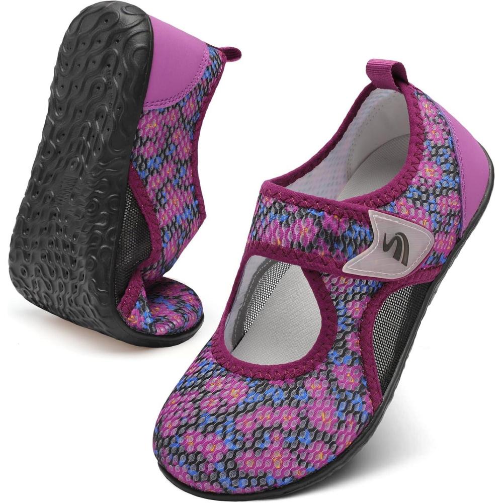 imageSpesoul Water Shoes for Women Men Barefoot Swim Shoes Aqua Socks Summer Sandals Breathable Quick Dry Lightweight Wide for Pool Beach River Boat Travel Waterpark ElderlyPurpleflower