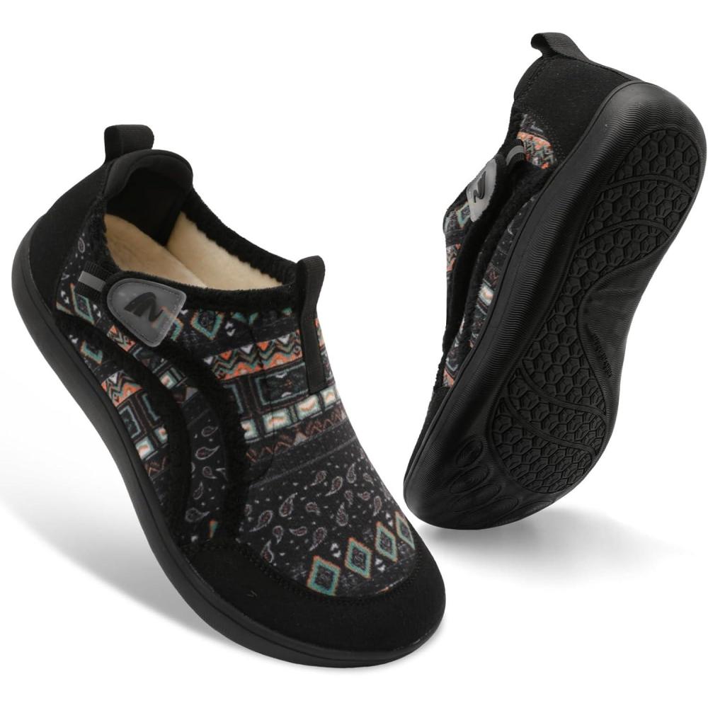 imageSpesoul Womens Slippers Adjustable Wide Diabetic Shoes Swollen Edema House Slipper Indoor Outdoor Slippers Barefoot House Shoes Cozy Walking Shoe for Bedroom Office TravelBoxi Black