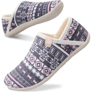 Spesoul Fuzzy House Slippers for Women Men Indoor Closed Back Lightweight Cozy Faux Furry Lining Barefoot House Shoes Slipper Socks for Bedroom Home Office Yoga Outdoor Walking Shoes(Ty2 Tubopinkgrey)