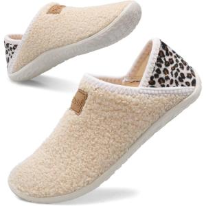 Spesoul Fuzzy House Slippers for Women Men Indoor Closed Back Lightweight Cozy Faux Furry Lining Barefoot House Shoes Slipper Socks for Bedroom Home Office Yoga Outdoor Walking Shoes(Ty1 Cpricotleo)
