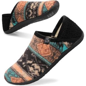 Spesoul Fuzzy House Slippers for Women Men Indoor Closed Back Lightweight Cozy Faux Furry Lining Barefoot House Shoes Slipper Socks for Bedroom Home Office Yoga Outdoor Walking Shoes(Ty2 Ttuboblackorange)