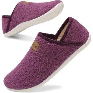 Spesoul Fuzzy House Slippers for Women Men Indoor Closed Back Lightweight Cozy Faux Furry Lining Barefoot House Shoes Slipper Socks for Bedroom Home Office Yoga Outdoor Walking Shoes(Ty4 Sooldpurple)
