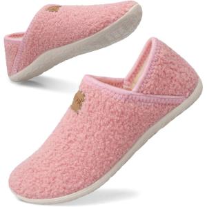 Spesoul Fuzzy House Slippers for Women Men Indoor Closed Back Lightweight Cozy Faux Furry Lining Barefoot House Shoes Slipper Socks for Bedroom Home Office Yoga Outdoor Walking Shoes(Ty1 Solidtdpink)