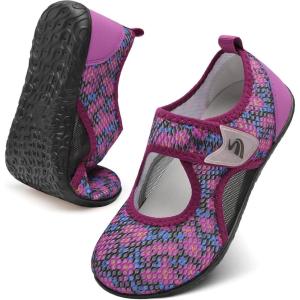 Spesoul Water Shoes for Women Men Barefoot Swim Shoes Aqua Socks Summer Sandals Breathable Quick Dry Lightweight Wide for Pool Beach River Boat Travel Waterpark Elderly(Purpleflower)