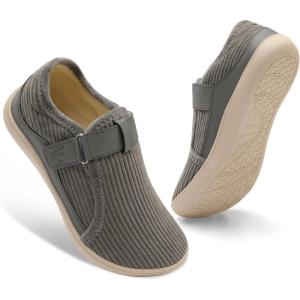 Spesoul Wide Womens Slippers Adjustable House Shoes Indoor Outdoor Barefoot Slippers Cozy Walking Shoe Swollen Edema Diabetic Shoes(Grey)