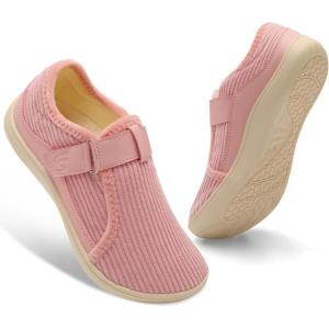 Spesoul Wide Womens Slippers Adjustable House Shoes Indoor Outdoor Barefoot Slippers Cozy Walking Shoe Swollen Edema Diabetic Shoes(Pink)