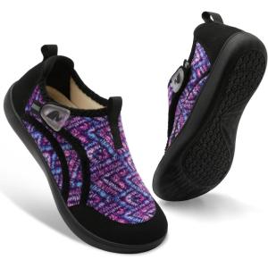Spesoul Womens Slippers Adjustable Wide Diabetic Shoes Swollen Edema House Slipper Indoor Outdoor Slippers Barefoot House Shoes Cozy Walking Shoe for Bedroom Office Travel(Color Purple)