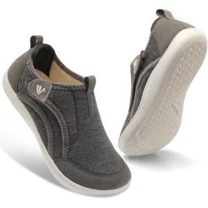 Spesoul Womens Slippers Adjustable Wide Diabetic Shoes Swollen Edema House Slipper Indoor Outdoor Slippers Barefoot House Shoes Cozy Walking Shoe for Bedroom Office Travel(Dark Grey)