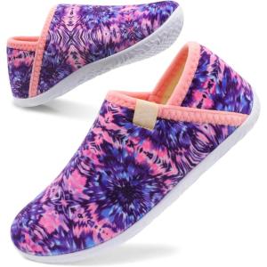 Spesoul Fuzzy House Slippers for Women Men Indoor Closed Back Lightweight Cozy Faux Furry Lining Barefoot House Shoes Slipper Socks for Bedroom Home Office Yoga Outdoor Walking Shoes(Pinaflower)