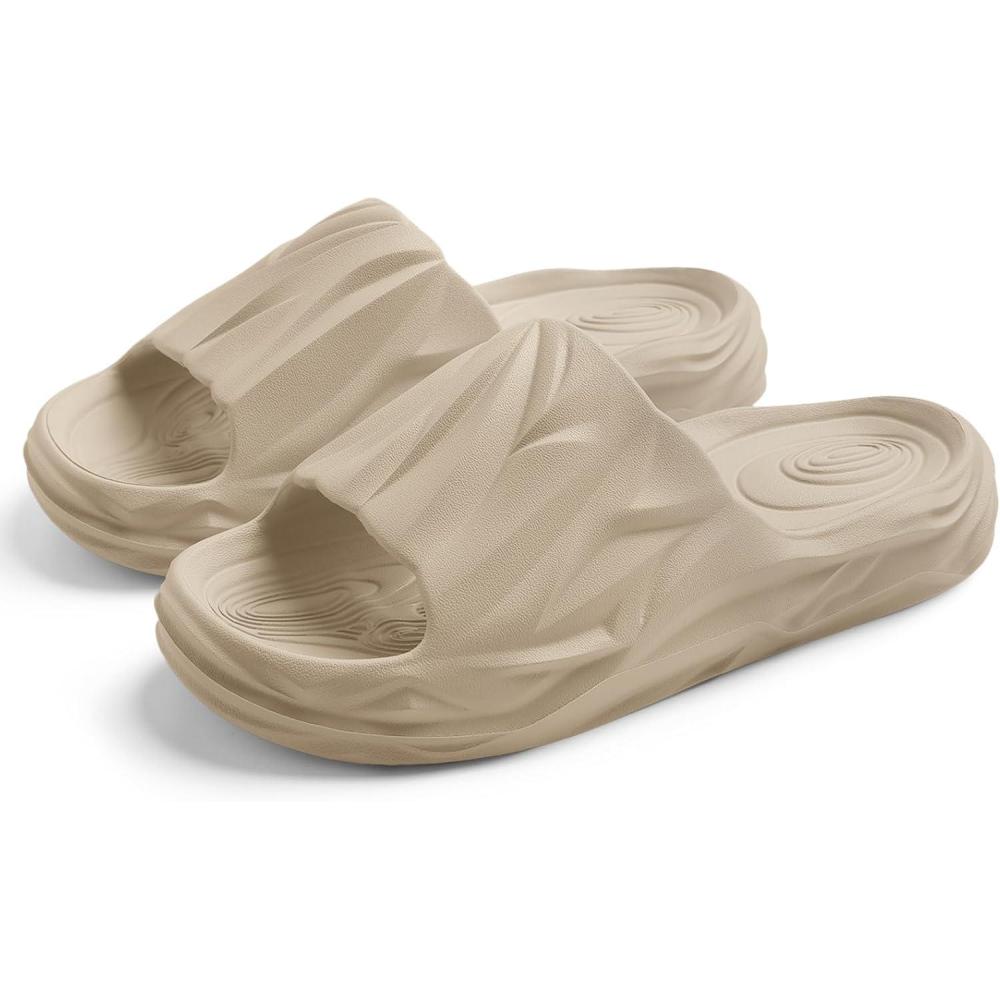 imageSpesoul Cloud Slides for Men Women Soft Thick Sole Slide Sandals Recovery Foam Pillow Slippers for House Shower Pool Beach Indoor Outdoor WalkingBrown