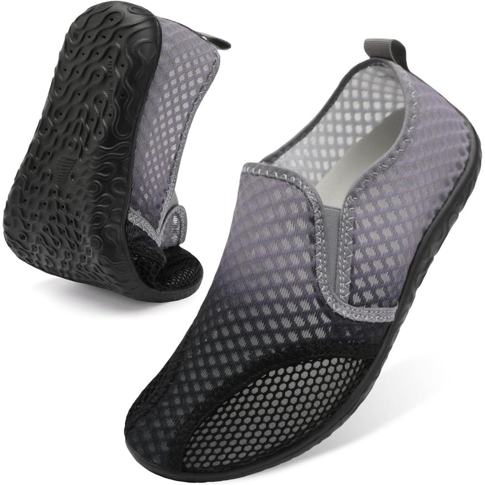 imageSpesoul Water Shoes for Women Men QuickDry Swim Shoes Barefoot Aqua Socks Breathable Beach Sandals for Pool Surf Travel Camping Yoga Outdoor SportsJb Greyblack