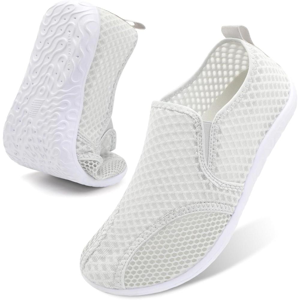 imageSpesoul Water Shoes for Women Men QuickDry Swim Shoes Barefoot Aqua Socks Breathable Beach Sandals for Pool Surf Travel Camping Yoga Outdoor SportsWhite