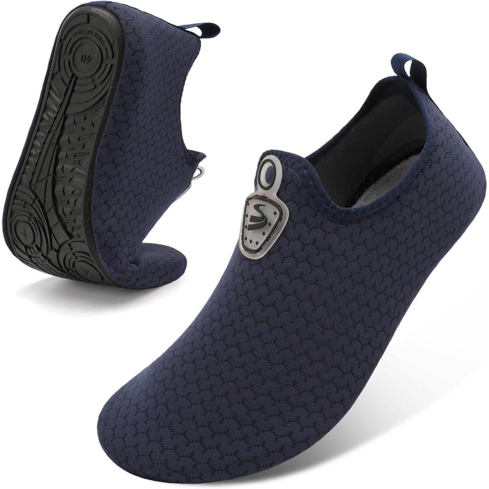 imageSpesoul Womens Mens Water Shoes Quick Dry Beach Swim Shoes Barefoot Aqua Socks Outdoor Sand Socks for Pool River DivingSolid Navy