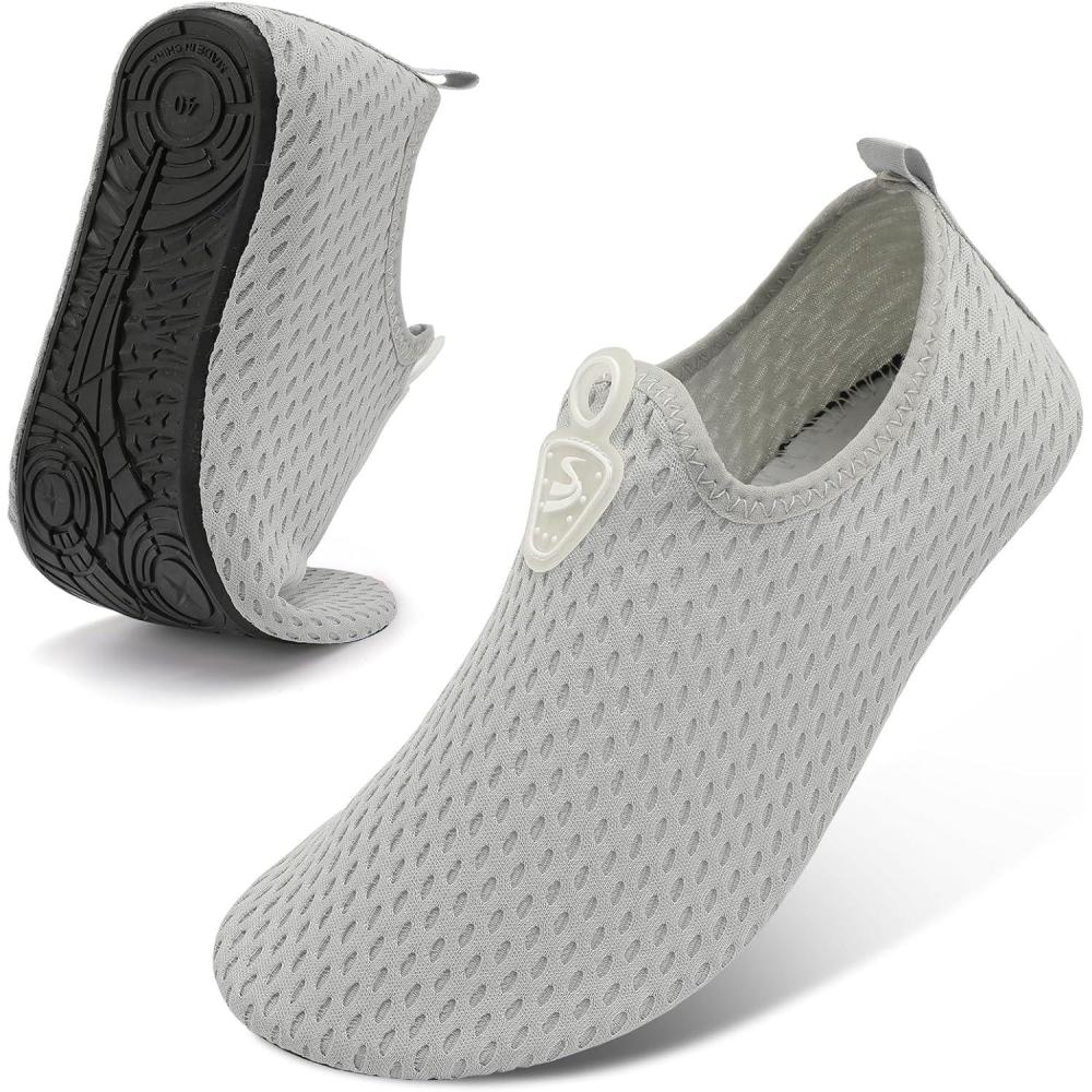 imageSpesoul Womens Mens Water Shoes Quick Dry Beach Swim Shoes Barefoot Aqua Socks Outdoor Sand Socks for Pool River DivingTy3 Lightgrey