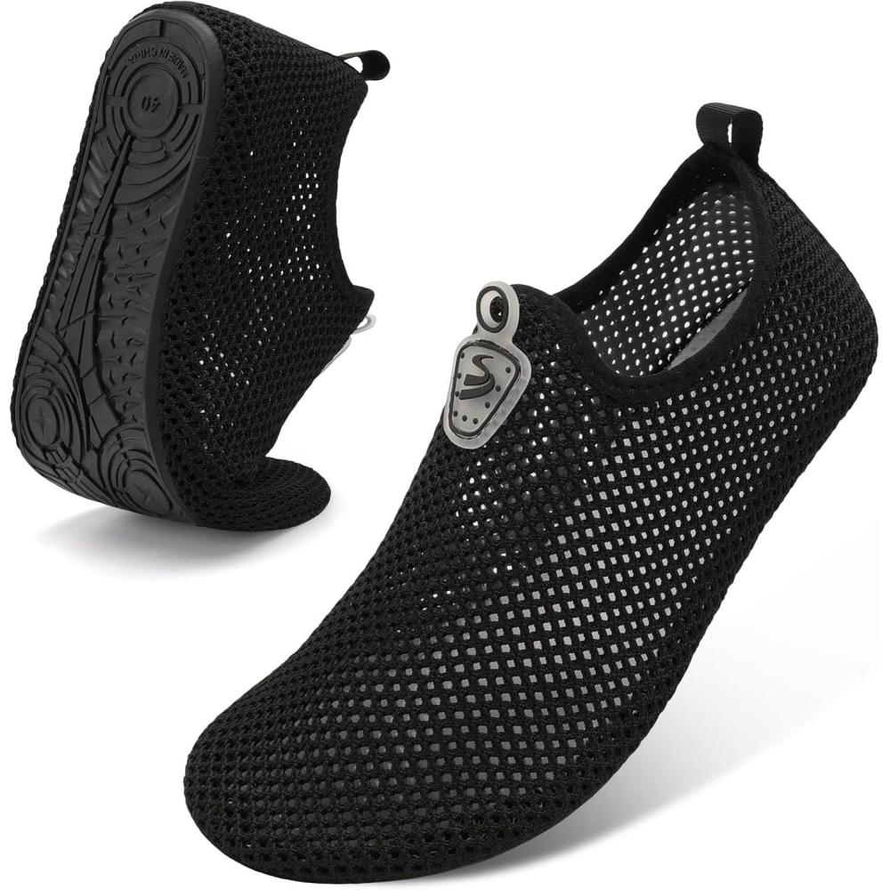 imageSpesoul Womens Mens Water Shoes Quick Dry Beach Swim Shoes Barefoot Aqua Socks Outdoor Sand Socks for Pool River DivingTy4 Black