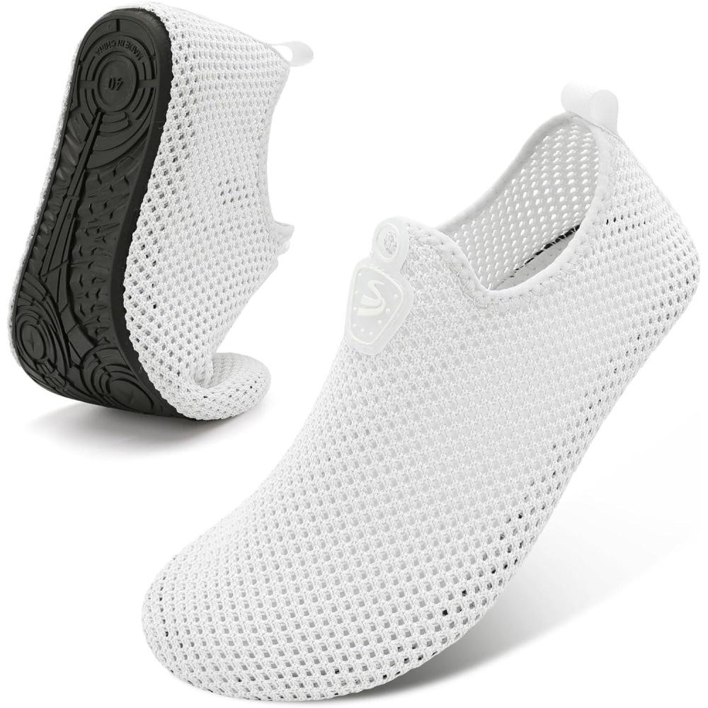 imageSpesoul Womens Mens Water Shoes Quick Dry Beach Swim Shoes Barefoot Aqua Socks Outdoor Sand Socks for Pool River DivingTy4 White