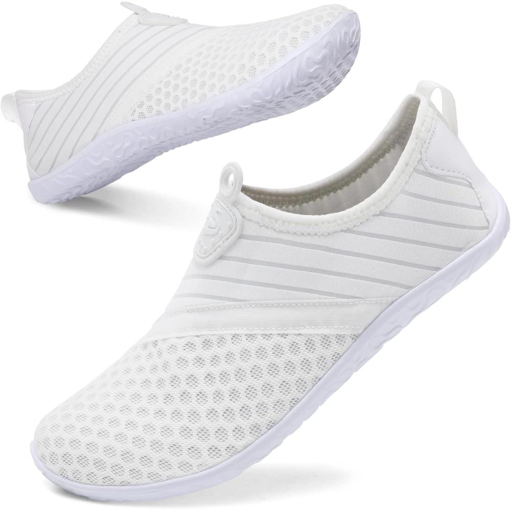 imageSpesoul Womens and Mens Water Shoes Breathable Quick Dry Soft Barefoot Aqua Socks for Hiking Swim Beach Surf Yoga SportPj White