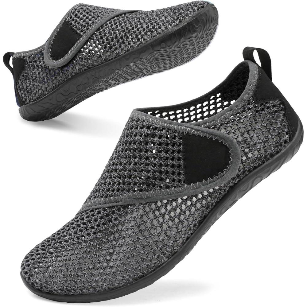 imageSpesoul Womens and Mens Water Shoes Breathable Quick Dry Soft Barefoot Aqua Socks for Hiking Swim Beach Surf Yoga SportTy4 Meshflblack