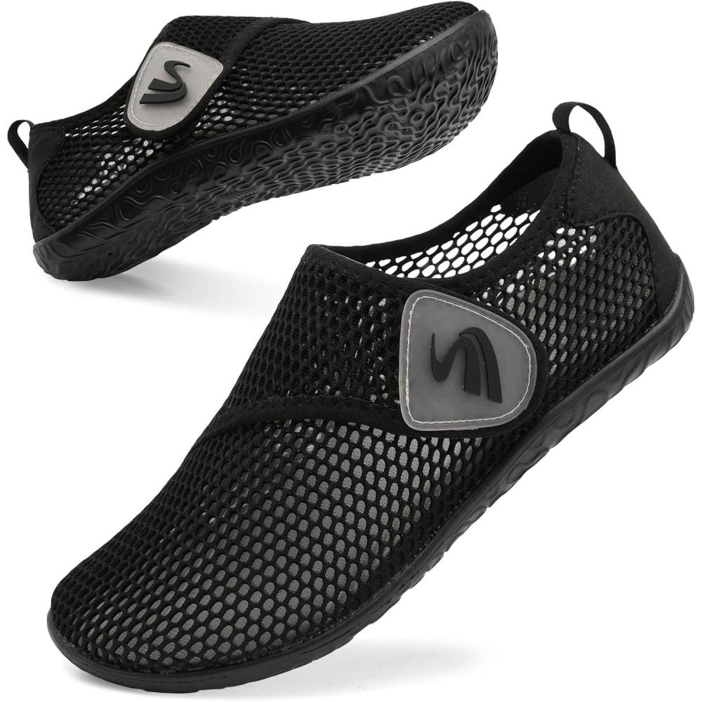 imageSpesoul Womens and Mens Water Shoes Breathable Quick Dry Soft Barefoot Aqua Socks for Hiking Swim Beach Surf Yoga SportTy5 Black