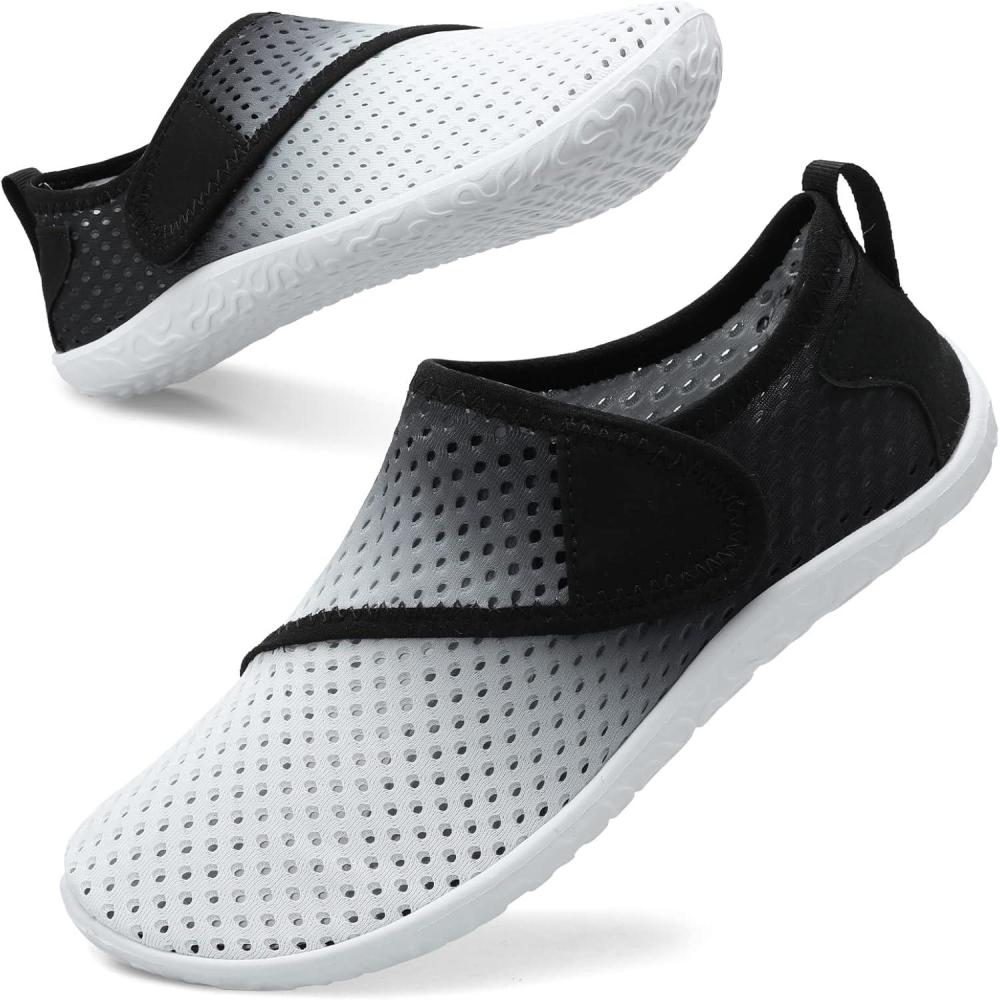 imageSpesoul Womens and Mens Water Shoes Breathable Quick Dry Soft Barefoot Aqua Socks for Hiking Swim Beach Surf Yoga SportVel Hoblackgrey