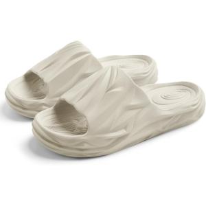 Spesoul Cloud Slides for Men Women Soft Thick Sole Slide Sandals Recovery Foam Pillow Slippers for House Shower Pool Beach Indoor Outdoor Walking(Beige)