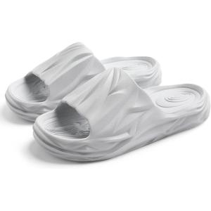 Spesoul Cloud Slides for Men Women Soft Thick Sole Slide Sandals Recovery Foam Pillow Slippers for House Shower Pool Beach Indoor Outdoor Walking(Grey)