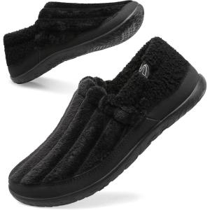 Spesoul Cozy House Slippers for Women Men Fuzzy Indoor House Shoes Warm Home Slipper Socks Outdoor Moccasin Slippers Sneakers Closed Back Lightweight Barefoot for Bedroom Office Travel(At Solidblack)