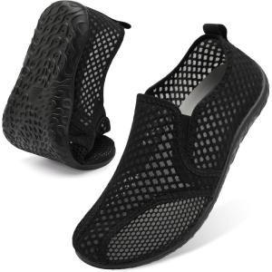 Spesoul Water Shoes for Women Men Quick-Dry Swim Shoes Barefoot Aqua Socks Breathable Beach Sandals for Pool Surf Travel Camping Yoga Outdoor Sports(Black)