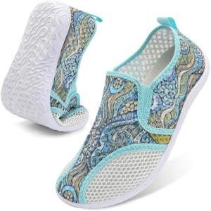 Spesoul Water Shoes for Women Men Quick-Dry Swim Shoes Barefoot Aqua Socks Breathable Beach Sandals for Pool Surf Travel Camping Yoga Outdoor Sports(Boxigreenfish)