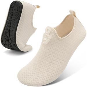 Spesoul Womens Mens Water Shoes Quick Dry Beach Swim Shoes Barefoot Aqua Socks Outdoor Sand Socks for Pool River Diving(Solid Beige)