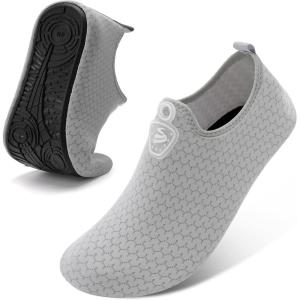 Spesoul Womens Mens Water Shoes Quick Dry Beach Swim Shoes Barefoot Aqua Socks Outdoor Sand Socks for Pool River Diving(Solid Grey)