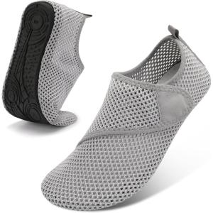 Spesoul Womens Mens Water Shoes Quick Dry Beach Swim Shoes Barefoot Aqua Socks Outdoor Sand Socks for Pool River Diving(Ty2 Lightgrey)