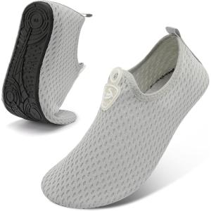Spesoul Womens Mens Water Shoes Quick Dry Beach Swim Shoes Barefoot Aqua Socks Outdoor Sand Socks for Pool River Diving(Ty3 Lightgrey)