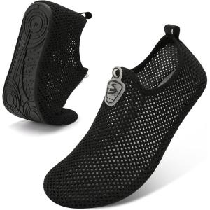 Spesoul Womens Mens Water Shoes Quick Dry Beach Swim Shoes Barefoot Aqua Socks Outdoor Sand Socks for Pool River Diving(Ty4 Black)