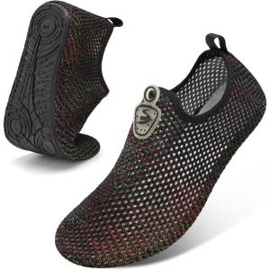 Spesoul Womens Mens Water Shoes Quick Dry Beach Swim Shoes Barefoot Aqua Socks Outdoor Sand Socks for Pool River Diving(Ty4 Colorblack)