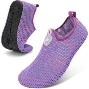 Spesoul Womens Mens Water Shoes Quick Dry Beach Swim Shoes Barefoot Aqua Socks Outdoor Sand Socks for Pool River Diving(Ty4 Jbpurple)
