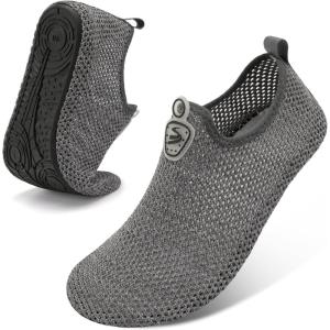 Spesoul Womens Mens Water Shoes Quick Dry Beach Swim Shoes Barefoot Aqua Socks Outdoor Sand Socks for Pool River Diving(Ty4 Midgrey)