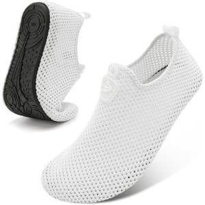 Spesoul Womens Mens Water Shoes Quick Dry Beach Swim Shoes Barefoot Aqua Socks Outdoor Sand Socks for Pool River Diving(Ty4 White)