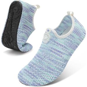 Spesoul Womens Mens Water Shoes Quick Dry Beach Swim Shoes Barefoot Aqua Socks Outdoor Sand Socks for Pool River Diving(Ty4 Whiteblgre)