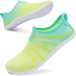 Spesoul Womens and Mens Water Shoes Breathable Quick Dry Soft Barefoot Aqua Socks for Hiking Swim Beach Surf Yoga Sport(Jiao Blgreen)