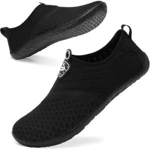 Spesoul Womens and Mens Water Shoes Breathable Quick Dry Soft Barefoot Aqua Socks for Hiking Swim Beach Surf Yoga Sport(Pj Black)