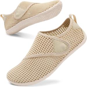Spesoul Womens and Mens Water Shoes Breathable Quick Dry Soft Barefoot Aqua Socks for Hiking Swim Beach Surf Yoga Sport(Ty4 Meshbeige)