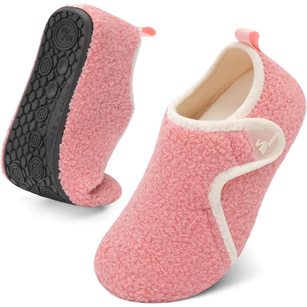 imageSpesoul Slippers for Women Men Rubber Soles House Slippers Indoor House Shoes Slip On Slipper Socks for Home Bedroom Swollen Edema FeetPink