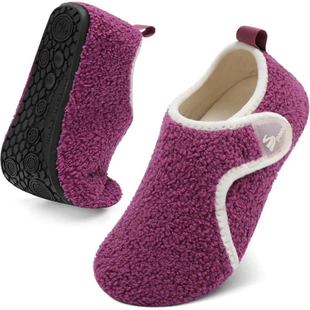 imageSpesoul Slippers for Women Men Rubber Soles House Slippers Indoor House Shoes Slip On Slipper Socks for Home Bedroom Swollen Edema FeetPurple