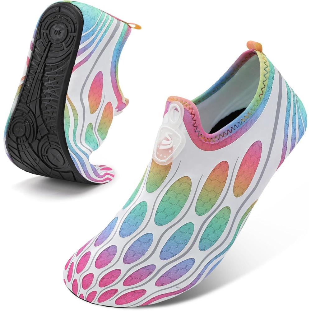 imageSpesoul Womens Mens Water Shoes Quick Dry Beach Swim Shoes Barefoot Aqua Socks Outdoor Sand Socks for Pool River DivingJb Colorful