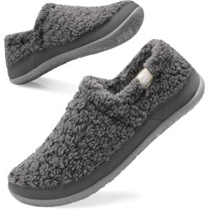 Spesoul Cozy House Slippers for Women Men Fuzzy Indoor House Shoes Warm Home Slipper Socks Outdoor Moccasin Slippers Sneakers Closed Back Lightweight Barefoot for Bedroom Office Travel(Ad Grey)